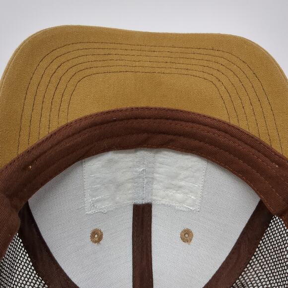 American Flag Snapback Trucker Hat Brown OS Adjustable Mesh Arcadian Outfitters - Picture 8 of 9